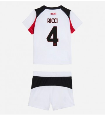 AC Milan Samuele Ricci #4 Borta Kläder Barn 2025-26 Kortärmad (+ Korta byxor)